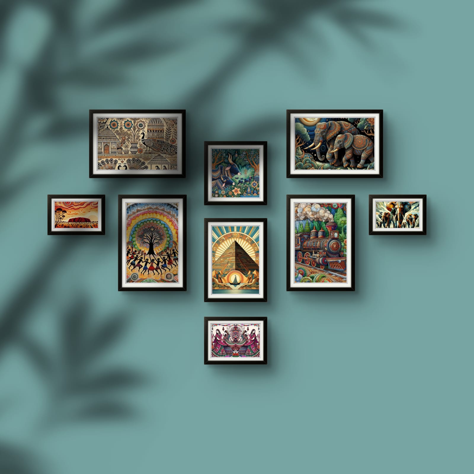 20-Frame Modern Wall Collage with Quote Boards