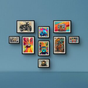 12-Frame Traditional Style Gallery Set – Blue Wall