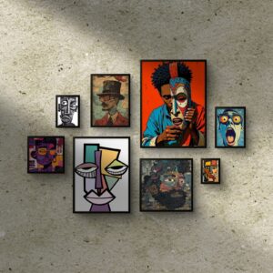 Photo Frame Set with Black-Orange Theme